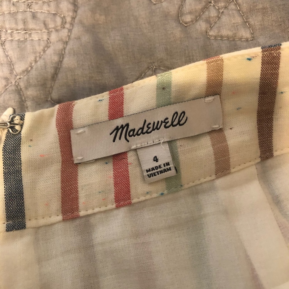 Madewell button slit midi skirt flecked stripe - Picture 3 of 3